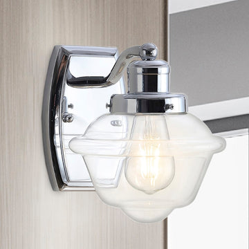 Orleans Iron/Glass schoolhouse LED Vanity Light - JONATHAN Y